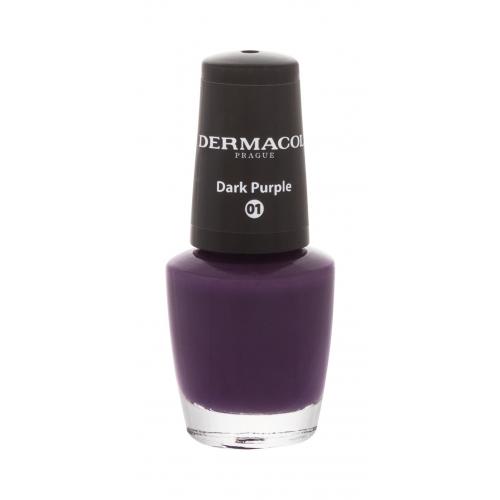 Dermacol Mini lak na nechty odtieň 01 Dark Purple 5 ml