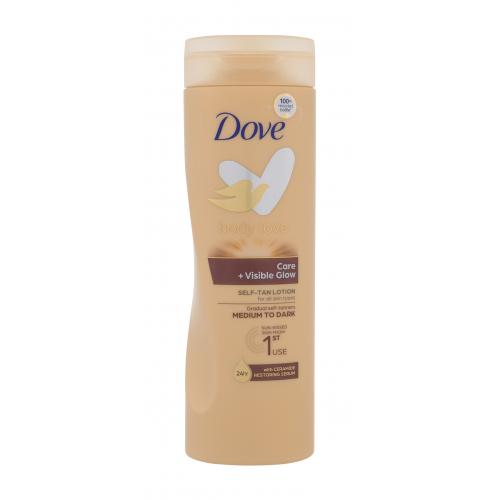 Dove Body Love Care + Visible Glow Self-Tan Lotion 400 ml samoopaľovací prípravok pre ženy Medium To Dark