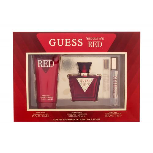 GUESS Seductive Red darčeková kazeta toaletná voda 75 ml + telové mlieko 200 ml + toaletná voda 15 ml pre ženy