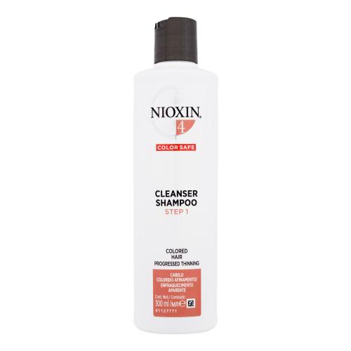 Nioxin System 4 Color Safe Cleanser Shampoo 300 ml šampón pre ženy proti vypadávaniu vlasov; na farbené vlasy