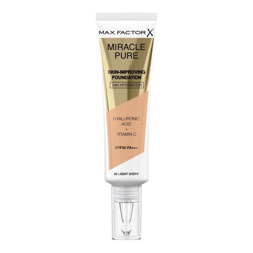 Max Factor Miracle Pure Skin-Improving Foundation SPF30 30 ml ošetrujúci hydratačný make-up pre ženy 40 Light Ivory