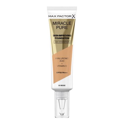 Max Factor Miracle Pure Skin-Improving Foundation SPF30 30 ml ošetrujúci hydratačný make-up pre ženy 55 Beige
