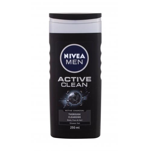 Nivea Men Active Clean 250 ml sprchovací gél na telo, tvár a vlasy pre mužov