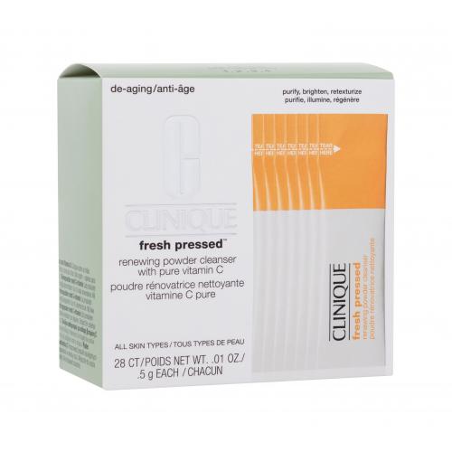 Clinique Fresh Pressed Renewing Powder Cleanser 28x5g g čistiaca pena pre ženy na veľmi suchú pleť; na rozjasnenie pleti