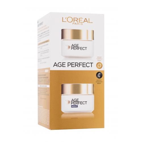 L'Oréal Paris Age Perfect darčeková kazeta denný pleťový krém Age Perfect 50 ml + nočný pleťový krém Age Perfect 50 ml na veľmi suchú pleť
