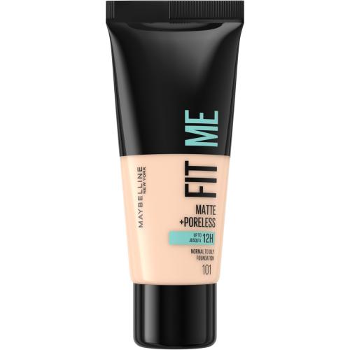 Maybelline Fit Me! Matte + Poreless 30 ml make-up pre ženy 101 True Ivory na problematickú pleť s akné