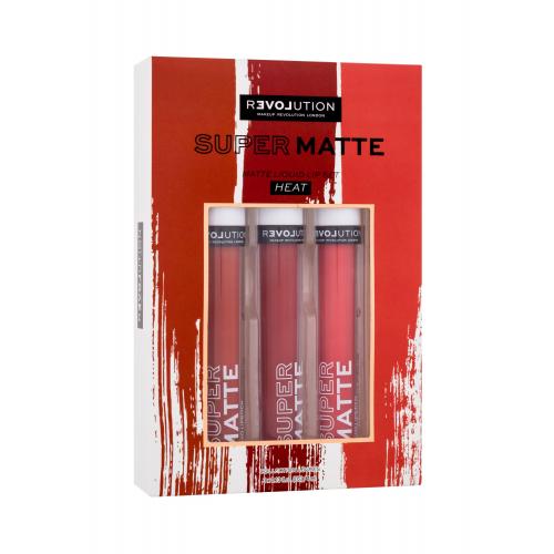 Revolution Relove Super Matte darčeková kazeta pre ženy rúž Super Matte 3 x 4 ml Heat