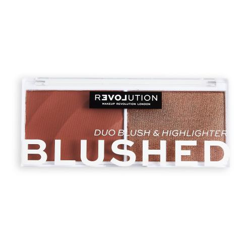 Revolution Relove Colour Play Blushed Duo Blush & Highlighter 5,8 g kontúrovacia paletky pre ženy Baby