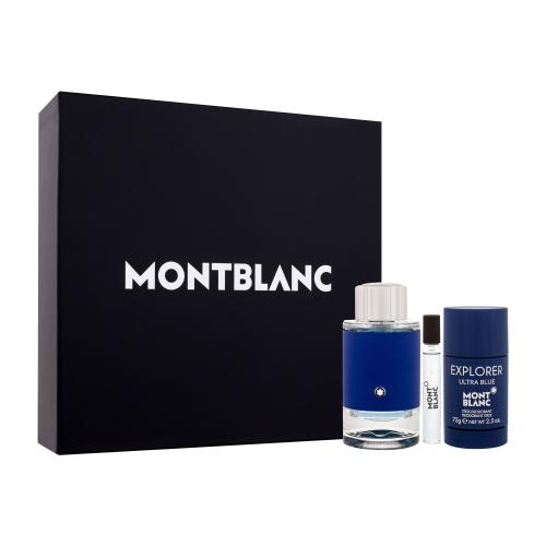 Montblanc Explorer Ultra Blue darčeková kazeta parfumovaná voda 100 ml + parfumovaná voda 7,5 ml + deostick 75 g pre mužov