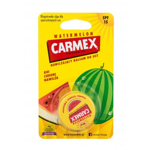 Carmex Watermelon SPF15 7,5 g hydratačný balzam na pery v tégliku pre ženy