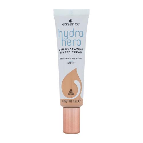Essence Hydro Hero 24H Hydrating Tinted Cream SPF15 30 ml make-up pre ženy 20 Sun Beige na veľmi suchú pleť; na dehydratovanu pleť