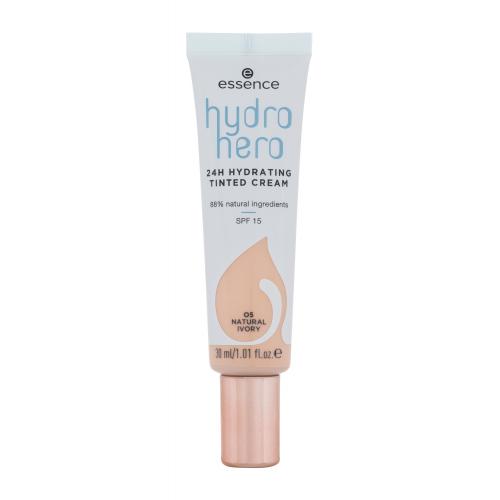 Essence Hydro Hero 24H Hydrating Tinted Cream SPF15 30 ml make-up pre ženy 05 Natural Ivory na veľmi suchú pleť; na dehydratovanu pleť