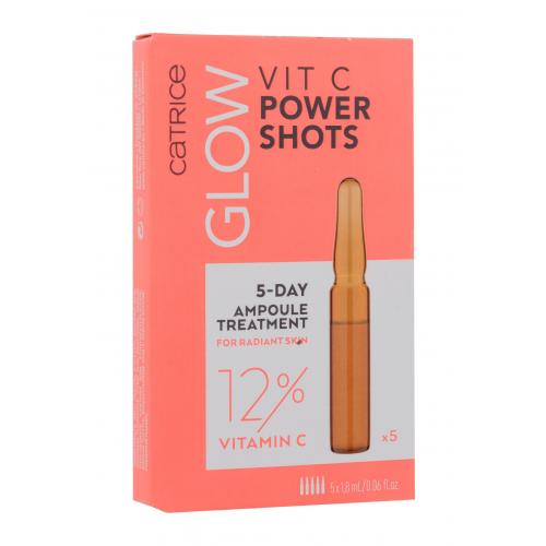 Catrice Glow Vit C Power Shots 5x1,8 ml pleťové sérum pre ženy na veľmi suchú pleť; na rozjasnenie pleti; na unavenú pleť