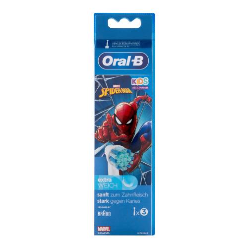 Oral-B Kids Brush Heads Spider-Man 3 ks náhradné hlavice na elektrickú zubnú kefku pre deti