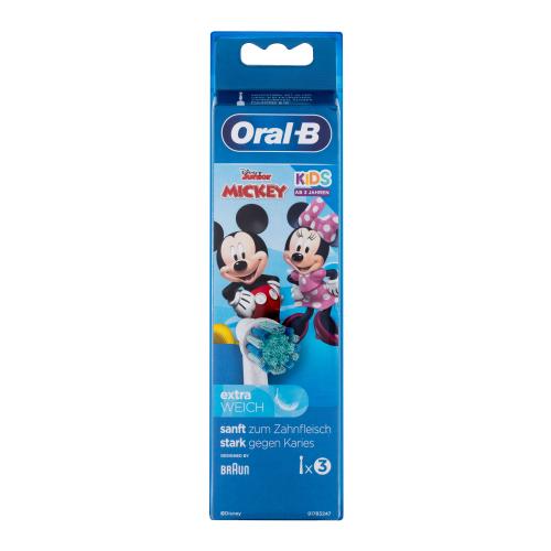 Oral-B Kids Brush Heads Mickey 3 ks náhradné hlavice na elektrickú zubnú kefku pre deti