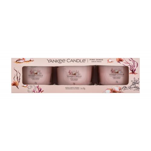 Yankee Candle Pink Sands votívna sviečka 3 x 37 g