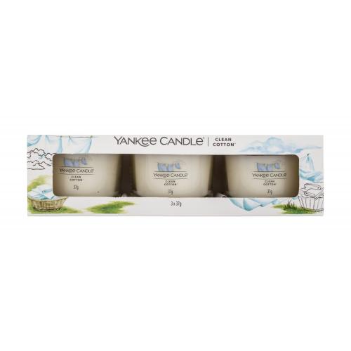 Yankee Candle Clean Cotton darčeková kazeta vonná sviečka 3 x 37 g unisex
