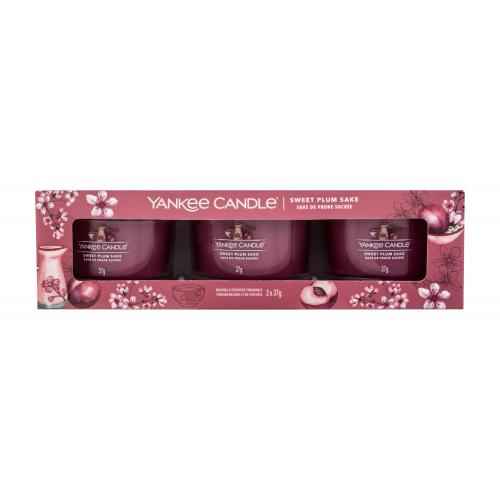 Yankee Candle Sweet Plum Sake darčeková kazeta vonná sviečka 3 x 37 g unisex