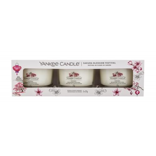 Yankee Candle Sakura Blossom Festival darčeková kazeta vonná sviečka 3 x 37 g unisex