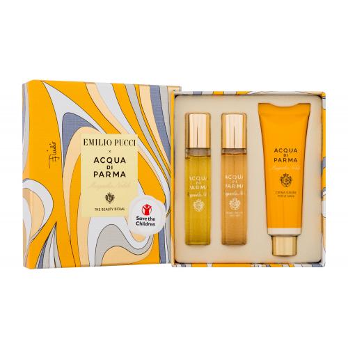 Acqua di Parma Le Nobili Magnolia Nobile darčeková kazeta parfumovaná voda 12 ml + parfum na vlasy 12 ml + krém na ruky 30 ml pre ženy