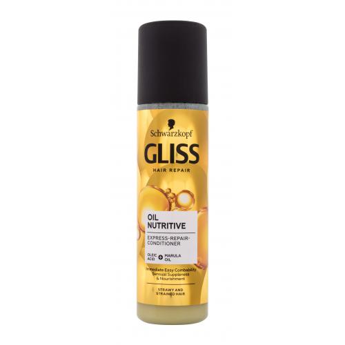 Schwarzkopf Gliss Oil Nutritive Express-Repair-Conditioner 200 ml kondicionér pre ženy na poškodené vlasy; na šedivé vlasy