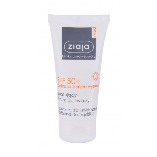 Ziaja Med Protective Matifying SPF50+ 50 ml opaľovací prípravok na tvár poškodená krabička na všetky typy pleti; na mastnú pleť