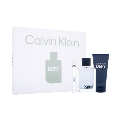 Calvin Klein Defy darčeková kazeta pre mužov toaletná voda 100 ml + toaletná voda 10 ml + sprchovací gél 100 ml