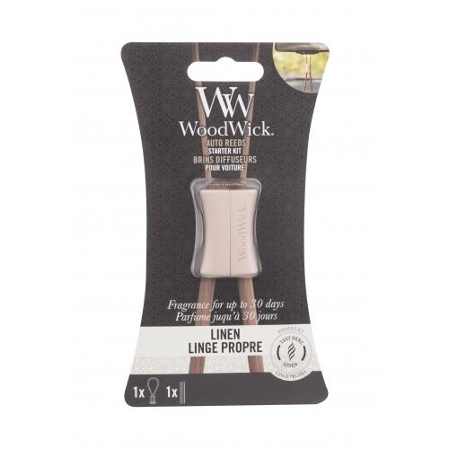 WoodWick Linen Auto Reeds Starter Kit 1 ks vôňa do auta unisex