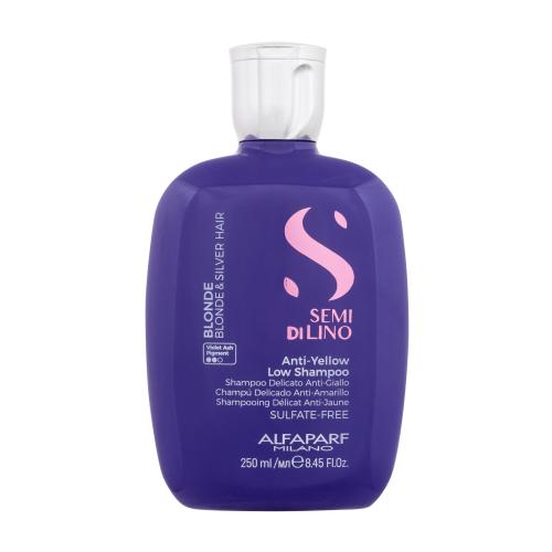 ALFAPARF MILANO Semi Di Lino Anti-Yellow Low Shampoo 250 ml šampón pre ženy na blond vlasy; na suché vlasy