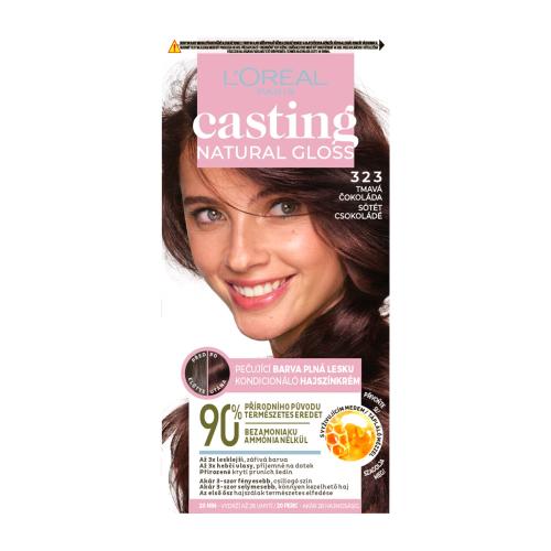 L’Oréal Paris Casting Creme Natural Gloss semipermanentná farba na vlasy odtieň 323 Brown Chocolate 1 ks