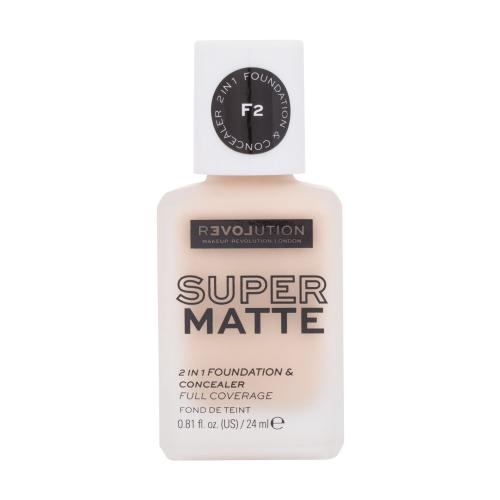 Revolution Relove Super Matte Foundation dlhotrvajúci zmatňujúci make-up odtieň F2 24 ml