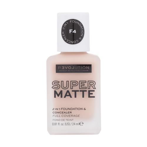 Revolution Relove Super Matte Foundation dlhotrvajúci zmatňujúci make-up odtieň F4 24 ml