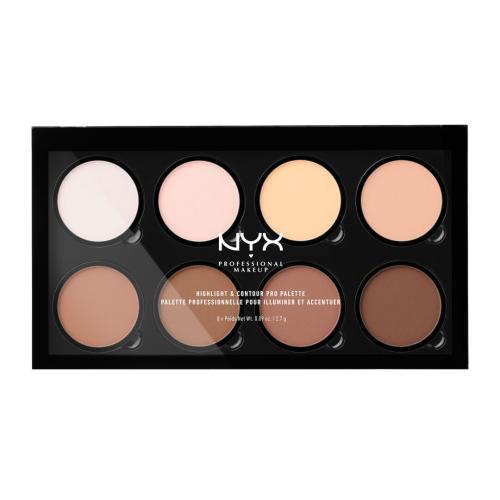 NYX Professional Makeup Highlight & Contour PRO kontúrovacia paletka na tvár 8x2,7 g