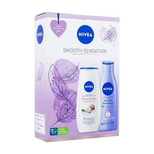 Nivea Smooth Sensation darčeková kazeta sprchovací gél Shea Butter & Botanical Oil 250 ml + telové mlieko Smooth Sensation 250 ml pre ženy