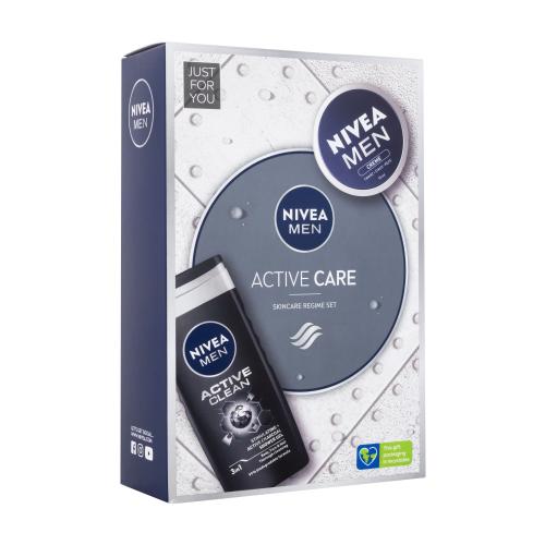 Nivea Men Active Care darčeková kazeta pre mužov sprchovací gél Men Active Clean 250 ml + univerzálny krém Men Creme 75 ml