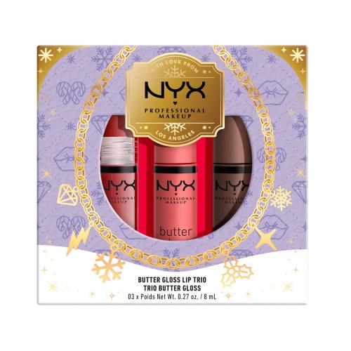 NYX Professional Makeup Mrs. Claus Butter Gloss Lip Trio darčeková kazeta darčeková sada