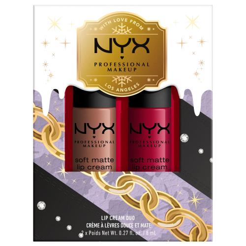 NYX Professional Makeup Limited Edition Xmass Mrs Claus Oh Deer Soft Matte Lip Cream Set sada na pery odtieň 1 2x8 ml