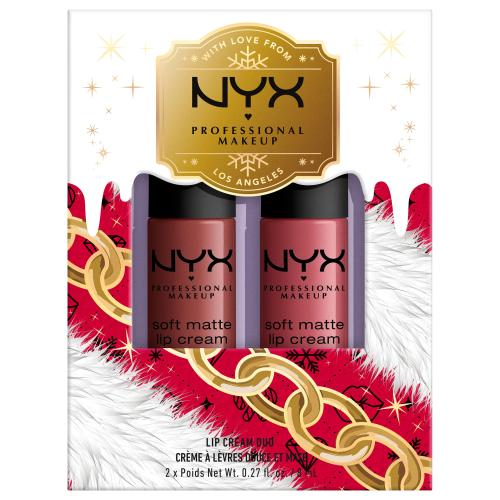 NYX Professional Makeup Limited Edition Xmass Mrs Claus Oh Deer Soft Matte Lip Cream Set sada na pery odtieň 2 2x8 ml