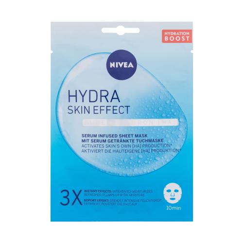 Nivea Hydra Skin Effect Serum Infused Sheet Mask 1 ks pleťová maska pre ženy na dehydratovanu pleť