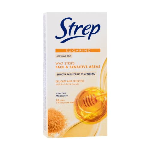 Strep Sugaring Wax Strips Face & Sensitive Areas Sensitive Skin 20 ks depilačný prípravok pre ženy