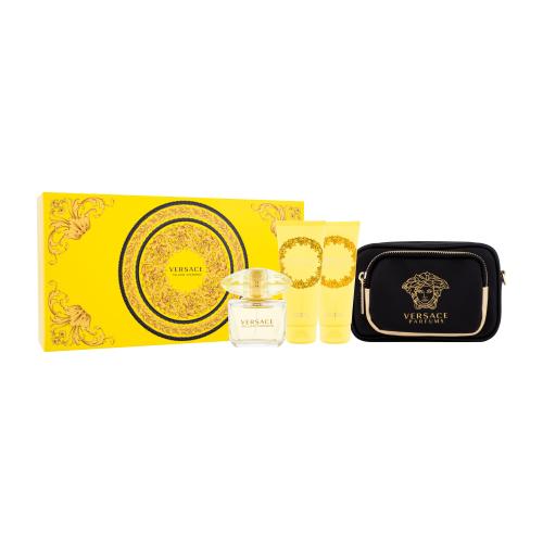 Versace Yellow Diamond darčeková kazeta pre ženy toaletná voda 90 ml + telové mlieko 100 ml + sprchovací gél 100 ml + kabelka