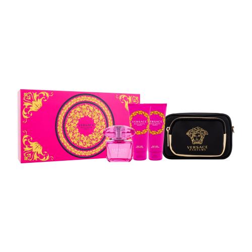 Versace Bright Crystal Absolu darčeková kazeta pre ženy parfumovaná voda 90 ml + telové mlieko 100 ml + sprchovací gél 100 ml + kabelka