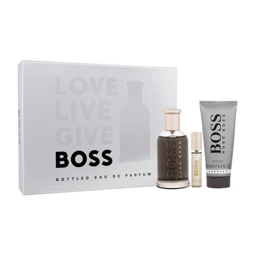 HUGO BOSS Boss Bottled darčeková kazeta pre mužov parfumovaná voda 100 ml + parfumovaná voda 10 ml + sprchovací gél 100 ml