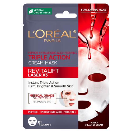 L’Oréal Paris Revitalift Laser X3 plátenná maska proti starnutiu pleti 28 g