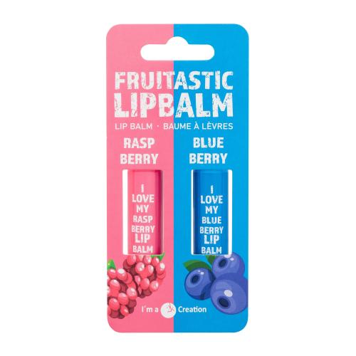 2K Fruitastic darčeková kazeta balzam na pery 4,2 g Raspberry + balzam na pery 4,2 g Blueberry pre ženy