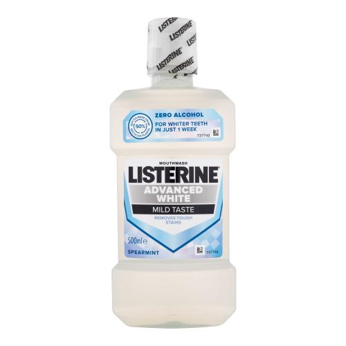 Listerine Advanced White Mild Taste Mouthwash 500 ml osviežujúca a bieliaca ústna voda bez alkoholu unisex
