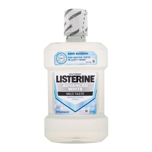 Listerine Advanced White Mild Taste Mouthwash 1000 ml osviežujúca a bieliaca ústna voda bez alkoholu unisex