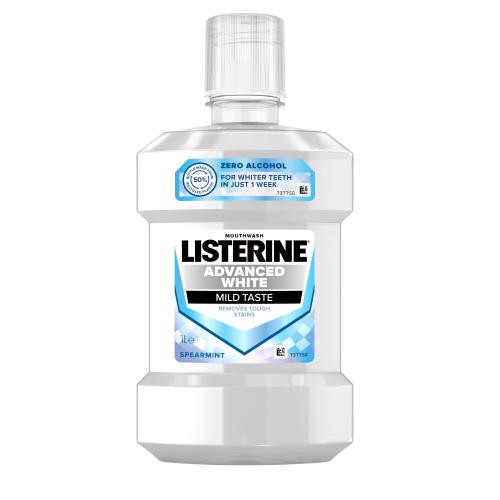 Listerine Advanced White Mild Taste Mouthwash 1000 ml ústna voda unisex