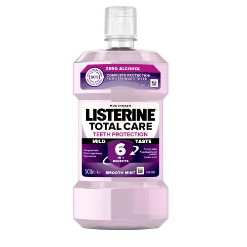 Listerine Total Care Teeth Protection Mild Taste Mouthwash 6 in 1 500 ml ústna voda unisex
