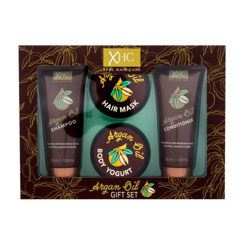 Xpel Argan Oil Gift Set darčeková kazeta pre ženy šampón Argan Oil 100 ml + kondicionér Argan Oil 100 ml + maska na vlasy Argan Oil 50 ml + telový jogurt Argan Oil 50 ml